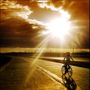 Picture Of Cycling On Sunset