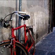 Picture Of Old Red Bicycle
